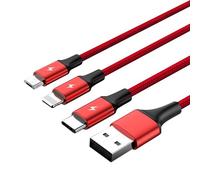 Unitek C4049rd Câble Usb 1,2 M Usb A Usb C/micro-usb B/lightning Roug