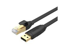 UNITEK Y-SP02001B Adaptateur Réseau USB Type-A vers RJ-45 18m, contacts plaqués or, câble plat PVC, AWG 26, Noir, Plug and Play, blindage connecteur