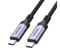 UNITEK C14110GY-2M : Câble USB-C Mâle vers USB-C Mâle, USB 3.2 Gen 1, 2m, Noir, Transfert 0.48 Gbit/s, Power Delivery USB 3.1 jusqu'à 240W
