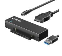 Unitek Câble de convertisseur d'adaptateur de Disque Dur USB 3.0 vers SATA III pour Disque Dur de 2,5 Pouces HDD/SSD et Lecteur Optique SATA avec Adaptateur Secteur 12V / 2A, Prise en Charge UASP