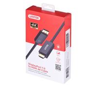 UNITEK V1608A Câble DisplayPort 1.2 vers HDMI Mâle/Mâle 1.8m - Résolution 4K 60Hz - HDCP 2.2 - Connecteurs Aluminium - Gris