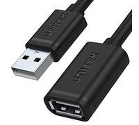 UNITEK Câble USB 2.0 A mâle vers USB A femelle/Câble d'extension / 1 mètre, noir/Rallonge pour imprimante, clavier, lecteur de carte, etc.