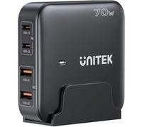 UNITEK Chargeur Secteur Gan 2x Usb Type C Et 2x Usb Type A 70 Watts Noir