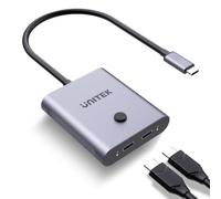 Unitek Commutateur USB C 20 Gbit/s pour 2 ordinateurs, commutateur USB-C bidirectionnel pour moniteur ou station d'accueil USB-C/Thunderbolt 4, commutateur USB-C 8K @ 60 Hz, ordinateurs portables de