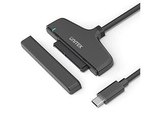 UNITEK Convertisseur USB C 3.1 vers Interface SATA 6G, pour disques durs HDD et SSD de n'importe Quelle capacité, Super Rapide 6GBpS, Fonction UASP, Mat, Noir