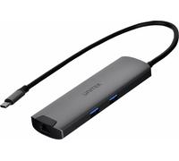 UNITEK HUB H1112F USB-C 6 en 1 / HDMI 4K 30 Hz + Gigabit Ethernet + USB C + PD100W + 2 Ports USB-A