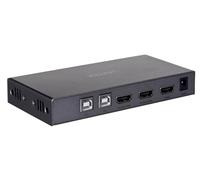 UNITEK HDMI KVM Switch 2 entrées et 1 sortie - Partage 1 Moniteur HDMI et 2 Ports USB dans 2 Appareils - Prend en Charge la Résolution Jusqu'à 4K@60Hz et HDCP 2.2 -Transmission de Signal EDID - Argent