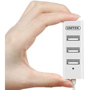 UNITEK Hub 4 Ports USB 2.0, hub de données Distributeur multiport pour PC, Ordinateur Portable, Clavier, Souris, imprimante, compatibilité iOS (Mac) + Windows, 480Mbps, Plug&Play, Blanc