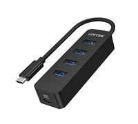 UNITEK Hub Actif 10 W avec câble de 15 cm intégré avec Ports USB Plug and Play 4 Ports USB 3.1 et 1 USB-C 5 V2 A Transfert de données instantané jusqu'à 5 Gbps et Recharge sûre Plug and Play