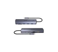 UNITEK D1113A Hub USB-C 9 en 1 (3 ports USB-A 5 Gbit/s + SD/Micro SD + Gigabit Ethernet + VGA + HDMI 4K 30 Hz + PD 100 W), gris sidéral.