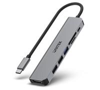 UNITEK uHUB S7+ Avec fil USB 3.2 Gen 1 (3.1 Gen 1) Type-C Gris