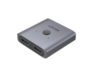 UNITEK V1127A ALUMINIUM HDMI 2.0 4K SWITCH 2-TO-1 BI-DIRECTIONAL