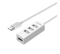 UNITEK Y-2146 Hub USB 2.0 Blanc 4 Ports, Taux de Transfert 480 Mbit/s, Interface Hôte USB 2.0, Plug and Play, Conditionnement Boîte