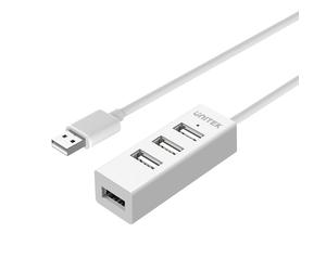 UNITEK Y-2146 Hub USB 2.0 Blanc 4 Ports, Taux de Transfert 480 Mbit/s, Interface Hôte USB 2.0, Plug and Play, Conditionnement Boîte