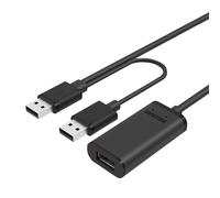 UNITEK Y-277 Câble USB 2.0 5m Noir - Connecteur 1: 2x USB A mâle, Connecteur 2: USB A femelle, Débit max. 480 Mbit/s