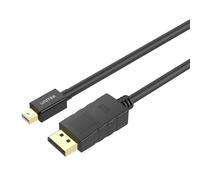 UNITEK Y-C611BK Câble Mini DisplayPort vers DisplayPort 2m, contacts plaqués or, DisplayPort 1.2, cuivre, noir, conditionnement sachet individuel