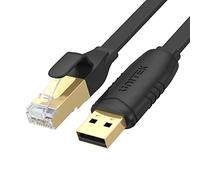 Unitek Y-SP02001B Console USB 2.0 vers RJ45 Câble plat Rollover RJ45 (8P8C) 180 cm Gaine de câble plat en PVC avec connecteurs plaqués or et blindage 3μ / Conducteur en cuivre nu 26 AWG
