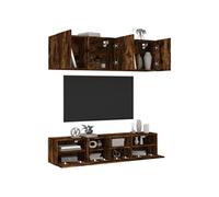 vidaXL Unités murales TV 5 pcs chêne fumé bois d'ingénierie3216515 Marron G