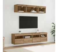 Unités Murales TV avec LED Meuble Télévision 5 pcs Bois d'Ingénierie vidaXL