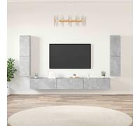 Ensemble de Meubles TV 7 pcs Centres de Divertissement Armoires Multimédia Meubles de Salle de Séjour Intérieur Gris Béton Bois d'Ingénierie