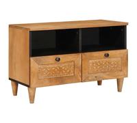 vidaXL Armoire TV avec étagère moderne Blanc 70 x 33 x 46 cm bois de manguier massif