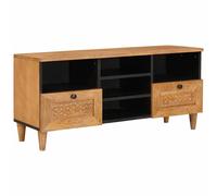 vidaXL Armoire TV avec étagère Bois de manguier massif Blanc 100 x 33 x 46 cm