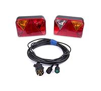 UNITRAILER 2 Feux Arrière pour Remorque DPT 35 avec Faisceau 7 Broches - Câble de 4 m et Connecteurs Baïonnette 5 Broches - Prêts à l’Installation