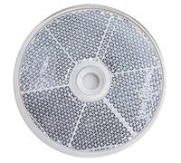 UNITRAILER Catadioptre Rond Blanc 60mm E13 épaisseur 6mm réflecteur Avant avec Fixation par vis Centrale Montage Rapide et sécurisé pour remorque Caravane Plateau Utilitaire