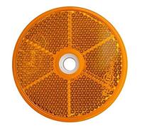UNITRAILER Catadioptre Rond Orange 60mm E13 épaisseur 6mm réflecteur latéral Fixation par vis Centrale Montage Rapide et sécurisé pour remorque Caravane Plateau Utilitaire
