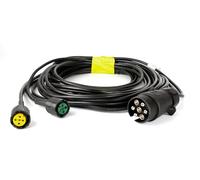 UNITRAILER Faisceau Électrique Remorque 5,2 m - Prise 7 Broches + 2 Connecteurs 5 Broches - Câble Étanche pour Feux Arrière et Feux de Gabarit - Compatible 12V/24V
