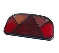 UNITRAILER Glace pour Feu Arrière Gauche Aspöck Multipoint II - Verre de Remplacement 240x140 mm avec Catadioptre Triangulaire et Éclairage de Plaque