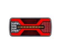UNITRAILER KAMAR Feu arrière LED X-Spider L2425 universel 10-30V câble 0,24m à 5 fonctions position stop clignotant recul antibrouillard réflecteur IP67 E9 design moderne pour remorque camion