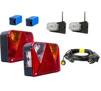 UNITRAILER Kit d'éclairage : feux arrière DOBPLAST DPT35 + feux de gabarit latéraux ASPÖCK FLEXIPOINT I + faisceau MANTES 5,2 m 7 broches