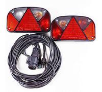 UNITRAILER Kit Éclairage Remorque 13 Broches - Feux Arrière Aspöck Multipoint II + Faisceau 7 m avec 2 Connecteurs 5 Broches - Solution Complète pour Remorque