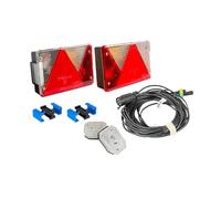 UNITRAILER Kit feu remorque 12V - 2 feux arrière 6 fonctions + 2 feux de gabarit latéraux - faisceau 7m 7 PIN avec connecteurs - éclairage remorque complet pour montage rapide