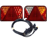UNITRAILER Kit Feux Remorque LED 12V IP68 - 2 Feux Arrière DPT35 + Faisceau 4, m avec Prise 7 Broches - Homologation E20 - Éclairage Stop, Clignotant, Antibrouillard, Position et Plaque