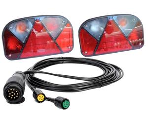 UNITRAILER Kit feux remorque LED 13 broches - Éclairage complet avec feux arrière Aspöck Multipoint II + faisceau électrique 5 m - Feux de remorque avec câble pour voiture