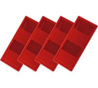 UNITRAILER Lot de 4 catadioptres rouges autocollants 90x40mm réflecteurs arrière adhésifs sécurité montage rapide et haute visibilité usage routier pour remorque camion lourd