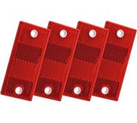 UNITRAILER Lot de 4 catadioptres Rouges rectangulaires 90x40mm avec Trous réflecteurs arrière Fixation vis sécurité à Haute visibilité pour remorque Camion Utilitaire Lourd