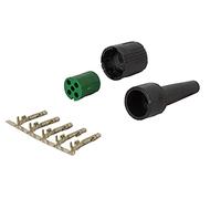 UNITRAILER Prise Remorque 5 Broches - Faisceau Remorque Droite pour Feux Arrière 12V - Kit Complet avec Broches, Boîtier et Écrou - Résistant aux Intempéries, Vert