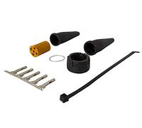 UNITRAILER Prise Remorque 5 Broches - Faisceau Remorque Gauche pour Feux Arrière 12V - Kit Complet avec Broches, Boîtier et Écrou - Résistant aux Intempéries, Jaune