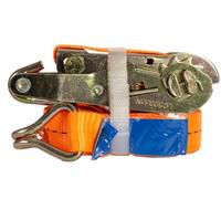 UNITRAILER Sangle d'arrimage avec Tendeur à Cliquet 5m 25mm 1t 1000daN Orange pour Fixation de Charge sur Remorque et Camionnette Certifiée TÜV GS Haute Résistance en Polyester Durable