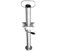 UNITRAILER Support Fixe avec Pince 150 kg, Tube 48 mm, Longueur 600 mm, Acier Electro galvanise, Hauteur Totale 660 mm, pour stationnement Chargement et dechargement, remorque