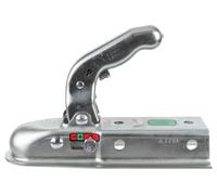 UNITRAILER tête d’attelage KNOTT K7,5-L pour remorque 750 kg - pour Timon carré 60 mm - Indicateur d’Usure - Résistant à la Corrosion - Acier zingué