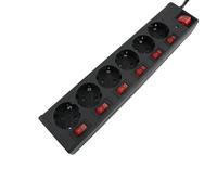 Unittec 44555 TSD Lot de 6 interrupteurs avec 7 interrupteurs Noir 1,4 m