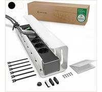 UNITURE® Passe-câbles de bureau [certifié DEKRA] - 1 jeu de gestion des câbles de bureau - Support de câbles de bureau de 40 cm - Gestion des câbles sous le bureau - Blanc