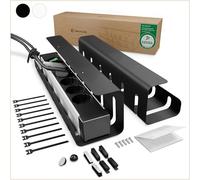 UNITURE Plateau de gestion des câbles sous le bureau [Lot de 2 avec kit de montage complet] - Plateau de câbles de bureau pour un espace de travail bien rangé