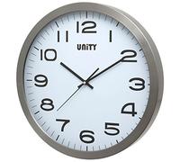 Unity Grande Horloge Murale, Manhattan Métal, Argent, 40 cm