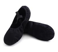 Uniuni Chausson de Danse Fille Demi Pointe Élastiques Chaussure Danse Femmes Semelle Fendue Chausson Ballet pour Yoga Gymnasti Noir 32