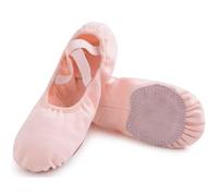 Uniuni Chaussures de ballet élastiques avec semelle en cuir divisée pour enfants et adultes, Rose, 30 EU